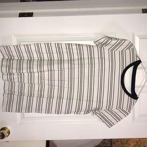 B&W STRIPPED T-SHIRT DRESS (F21)